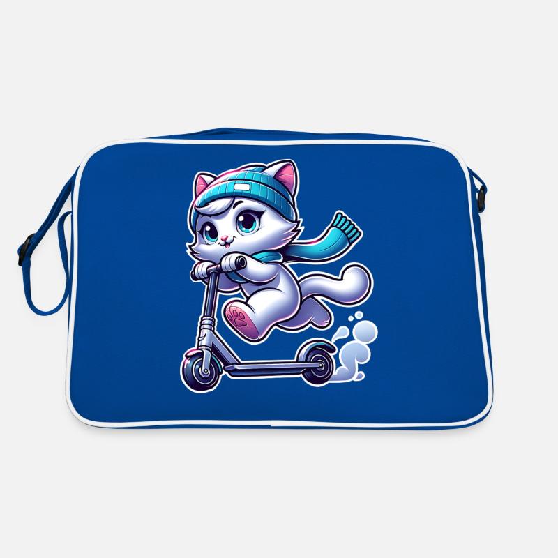 E-Scooter E-Roller Tretroller Katze Retro Tasche