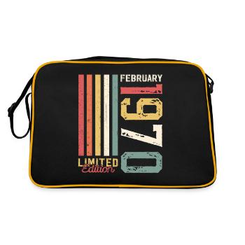 55ème anniversaire cadeau mari Original février 1970 - Sac Retro - noir/or - Dos