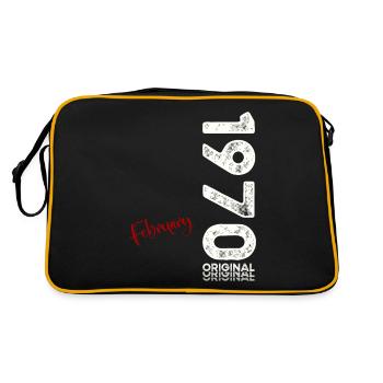 55ème anniversaire cadeau mari Original février 1970 - Sac Retro - noir/or - Dos
