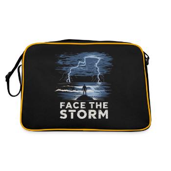 Face The Storm Power Strength Thunder Design - Retro Tasche - Schwarz/Gold - Hinten