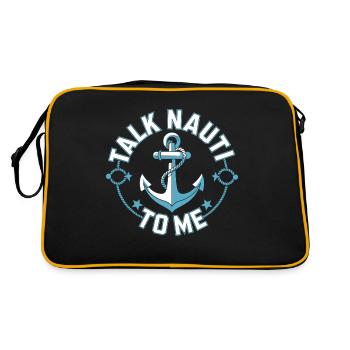 Talk Nauti to me Drôle de jeu de mots - Sac Retro - noir/or - Dos