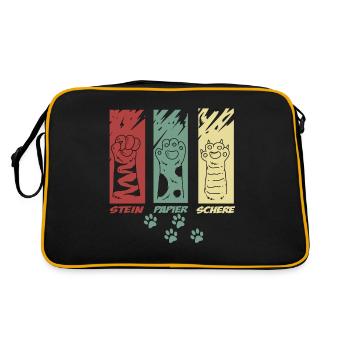 Chat Propriétaire Ciseaux Pierre Papier Chat Pattes - Sac Retro - noir/or - Dos