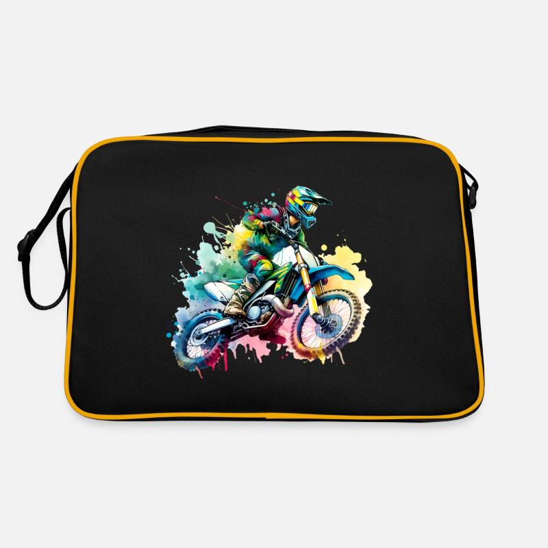 Motocross - Retro Tasche - Schwarz/Gold