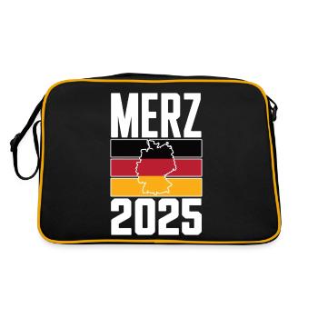 Merz Chancelier 2025 Chancelier fédéral Élection au Bundestag - Sac Retro - noir/or - Dos