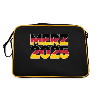 Merz Chancelier 2025 Chancelier fédéral Élection au Bundestag - Sac Retro - noir/or - Dos