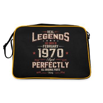55ème anniversaire cadeau mari Original février 1970 - Sac Retro - noir/or - Dos