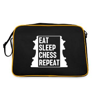 Eat Sleep Chess Repeat Chess Sayings - Retro Bag - black/gold - Back