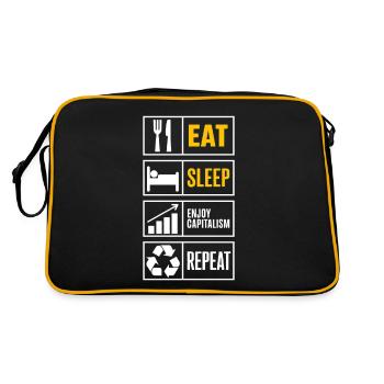 Profiter du capitalisme Dictons boursiers - Sac Retro - noir/or - Dos