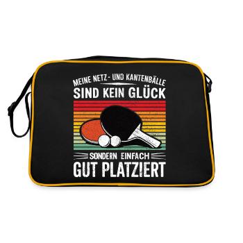 Meine Netz- und Kantenbälle sind kein Glück - Retro Tasche - Schwarz/Gold - Hinten
