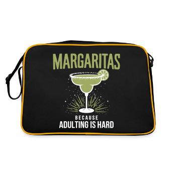 Margaritas Because Adulting is hard Funny Drink - Retro Bag - black/gold - Back