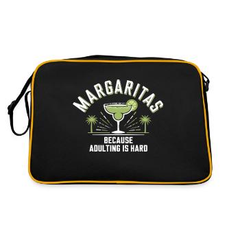Margaritas Because Adulting is hard Funny Drink - Retro Bag - black/gold - Back