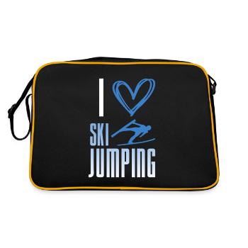 J’adore le saut à ski - sports d’hiver - Sac Retro - noir/or - Dos