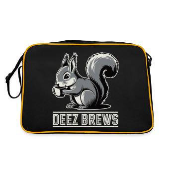 Deez Brews Funny Squirrel Coffee Lover Pun - Retro Bag - black/gold - Back