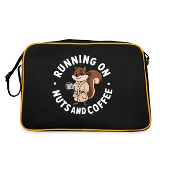 Running on Nuts and coffe funny Squirrel Coffee - Retro Bag - black/gold - Back