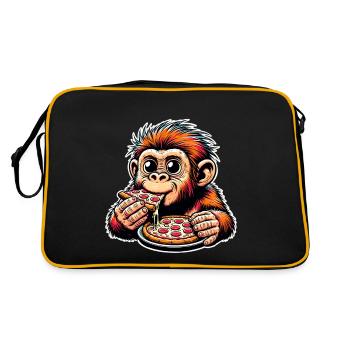 Neanderthal pizza - Retro Bag - black/gold - Back