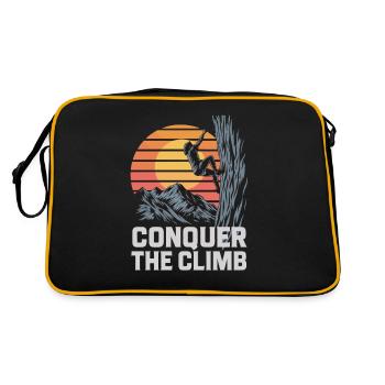 Conquer The Climb - Retro Tasche - Schwarz/Gold - Hinten