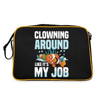Clownfisch Aquaristischer Lebensstil für einen - Retro Tasche - Schwarz/Gold - Hinten