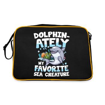 Dolphin-ately My Favorite Sea Creature - Retro Tasche - Schwarz/Gold - Hinten