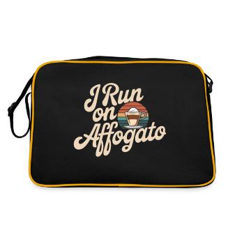 Ich laufe auf Affogato Funny Espressio Getränk Spruch - Retro Tasche - Schwarz/Gold - Hinten