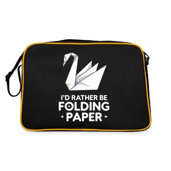 Origami Swans Craft Art Paper Folding Technique - Retro Bag - black/gold - Back