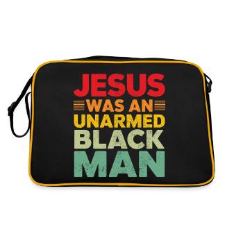 Jesus war ein unbewaffneter Schwarzer Mann Schwarzer Jesus - Retro Tasche - Schwarz/Gold - Hinten