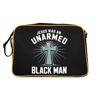 Jesus war ein unbewaffneter Schwarzer Mann Schwarzer Jesus - Retro Tasche - Schwarz/Gold - Hinten
