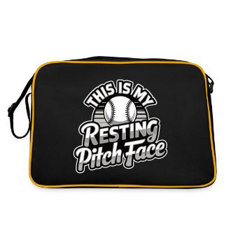 Das ist mein ruhendes Pitch Face Funny Baseball Wortspiel - Retro Tasche - Schwarz/Gold - Hinten