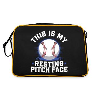 Das ist mein ruhendes Pitch Face Funny Baseball Wortspiel - Retro Tasche - Schwarz/Gold - Hinten