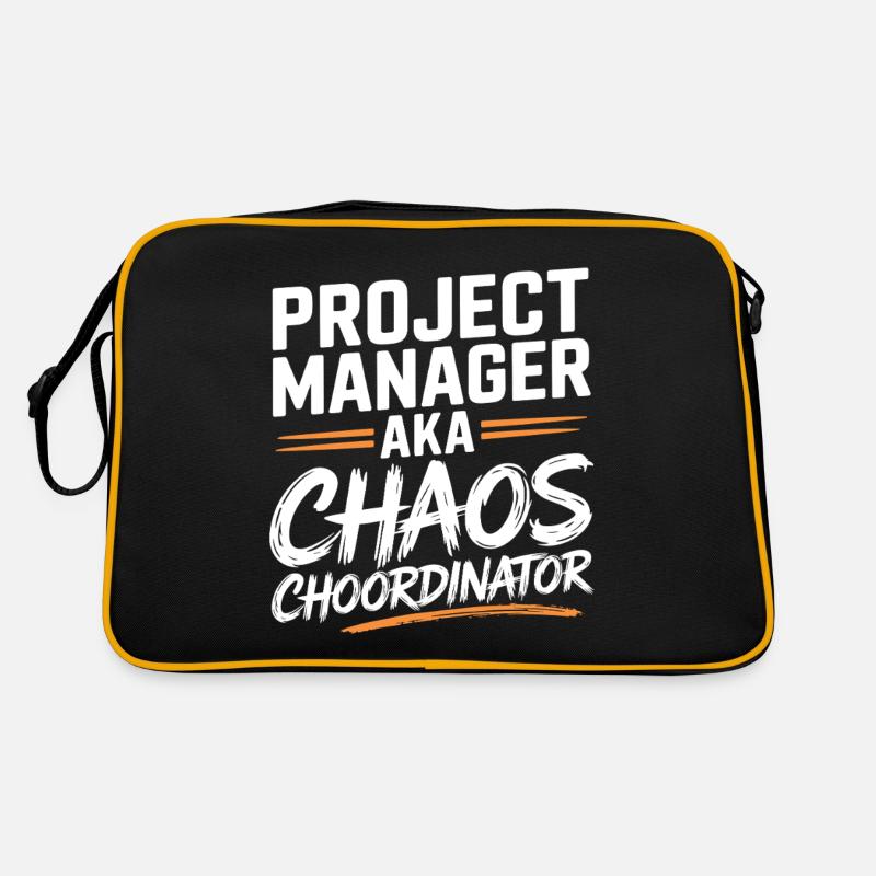 Chef de projet alias Chaos Choordinator - Sac Retro - noir/or