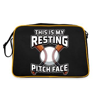 Das ist mein ruhendes Pitch Face Funny Baseball Wortspiel - Retro Tasche - Schwarz/Gold - Hinten