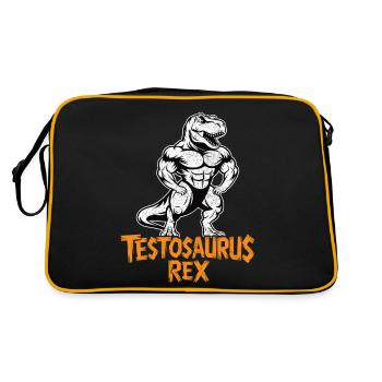 Testosaurus Rex Funny Bodybuilder Dinosaur - Retro Bag - black/gold - Back