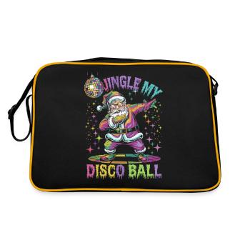 Jingle My Disco Ball Weihnachten Disco Santa Claus - Retro Tasche - Schwarz/Gold - Hinten