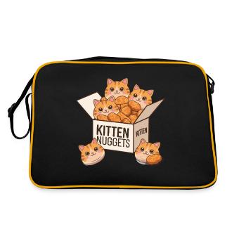 Chaton Nuggets Cat Jeu de mots Chats drôles - Sac Retro - noir/or - Dos