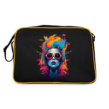 Art féminin fascinant avec des couleurs et une ville - Sac Retro - noir/or - Dos