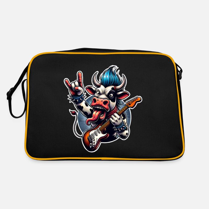 Kuh Rock and Roll Gitarrist Retro Tasche