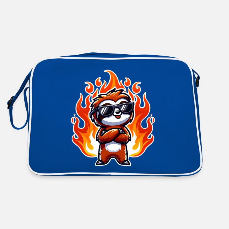 Sloth Cool Flames Fire Retro Bag