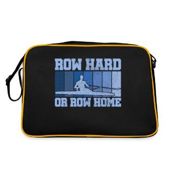 Ramer Dur ou Ramer Maison Drôle Balayage Aviron Humour - Sac Retro - noir/or - Dos
