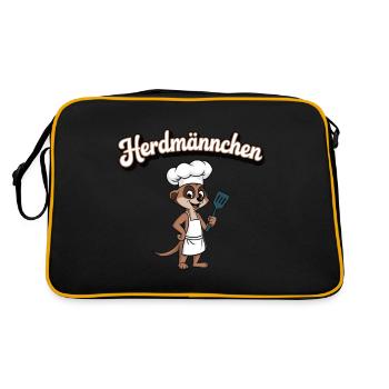 Herdmännchen Erdmännchen Wortwitz Koch - Sac Retro - noir/or - Dos