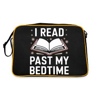 Bücher Buch lesen Bücherei Bibliothek Bücherwurm - Retro Tasche - Schwarz/Gold - Hinten