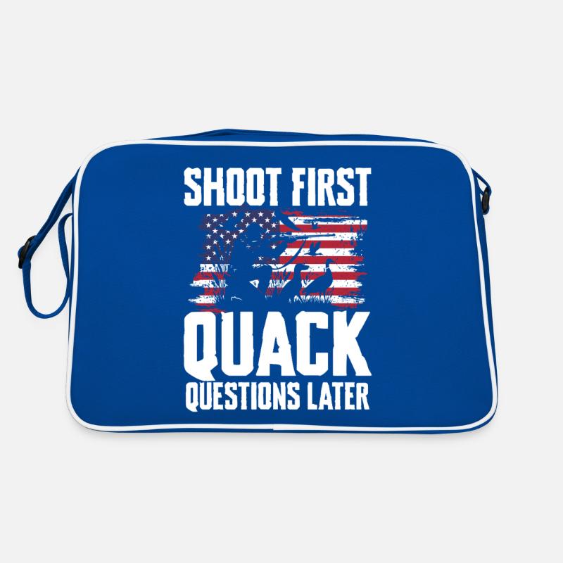 Duck hunters shoot heavier loads flag Retro Bag