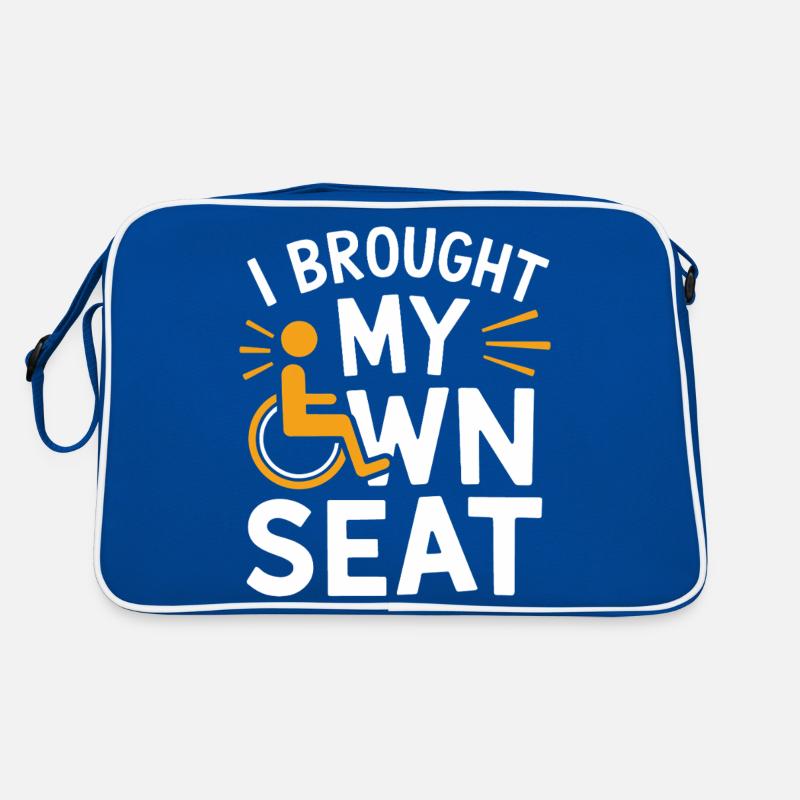 Rollstuhl Rollstuhlfahrer Behinderung Humor Retro Tasche