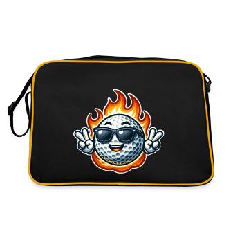 Golf Fireball - Retro Bag - black/gold - Back