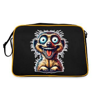 Erdmännchen - Retro Tasche - Schwarz/Gold - Hinten