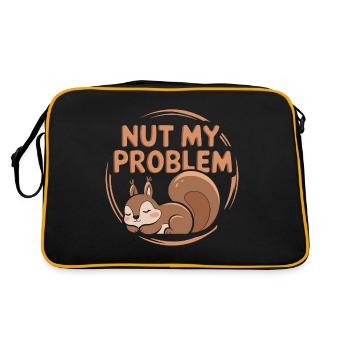 Nut my problem Funny Squirrel Pun - Retro Bag - black/gold - Back
