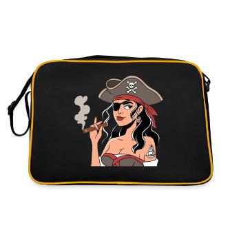 Déguisements de pirates pour femmes dans le style des boucaniers avec - Sac Retro - noir/or - Dos