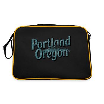 Oregon Grafik Mit Bergkunst - Retro Tasche - Schwarz/Gold - Hinten