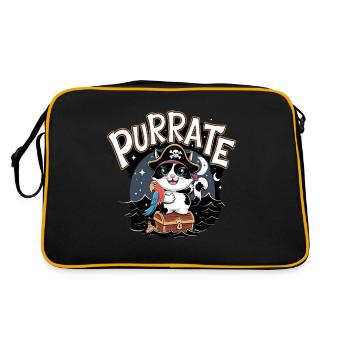 Purrate Cat : le chat pirate aventureux - Sac Retro - noir/or - Dos