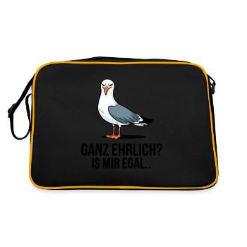 Seagull, je m’en fiche - honnêtement ? Motif amusant - Sac Retro - noir/or - Dos