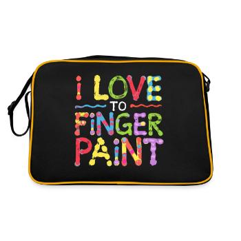 J’aime les peintures au doigt Coloré Créatif Amusant - Sac Retro - noir/or - Dos