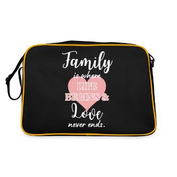 Dicton familial : les familles aiment le design - Sac Retro - noir/or - Dos